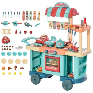 Food Stand with Play Food + Cash Register