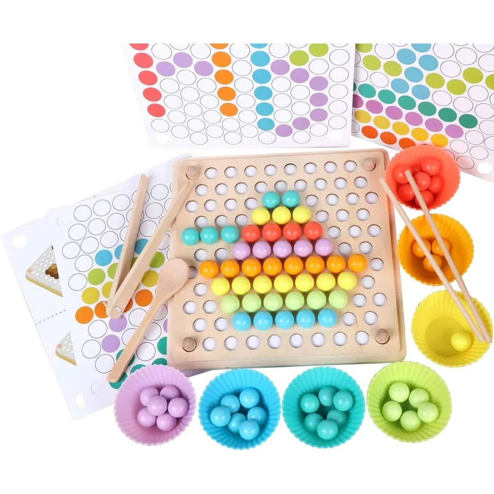 Rainbow Peg Board Sorting Game