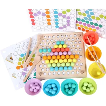 Rainbow Peg Board Sorting Game