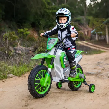 Kids Electric Dirt Bike, 12V with Training Wheels